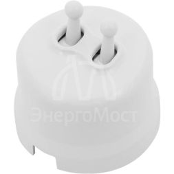 Выключатель 2-кл. (тумблерный) пластик бел. Bironi B1-232-21