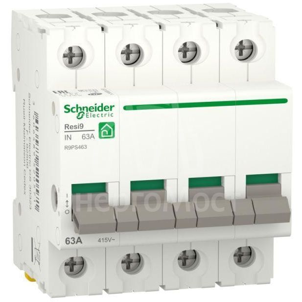 Выключатель нагрузки RESI9 (мод. рубильник) 63А 4P SchE R9PS463