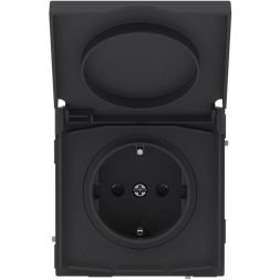 Розетка силовая KANT IP44 2P+E защ. шторки с крышкой черн. уголь DKC 7012013