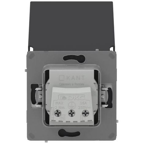 Розетка силовая KANT IP44 2P+E защ. шторки с крышкой черн. уголь DKC 7012013