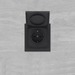 Розетка силовая KANT IP44 2P+E защ. шторки с крышкой черн. уголь DKC 7012013