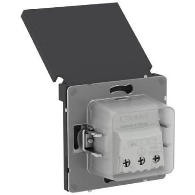 Розетка силовая KANT IP44 2P+E защ. шторки с крышкой черн. уголь DKC 7012013