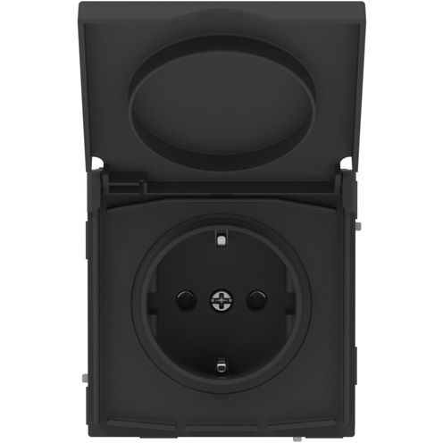Розетка силовая KANT IP44 2P+E защ. шторки с крышкой черн. уголь DKC 7012013