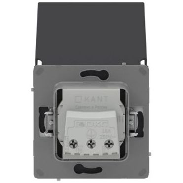 Розетка силовая KANT IP44 2P+E защ. шторки с крышкой черн. уголь DKC 7012013