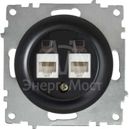 Механизм розетки комп. 2-м СП Florence RJ45 кат.5e черн. 1E20901303 OneKeyElectro 2172818