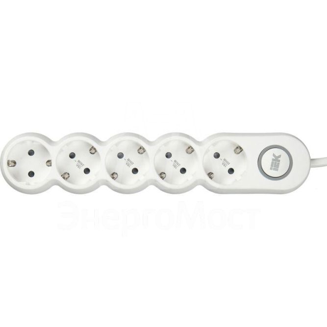 Удлинитель 5х1.5м с заземл. 16А 250В У05В UNO 2P+PE 3х1.5кв.мм IEK WYP53-16-05-D15-ZK