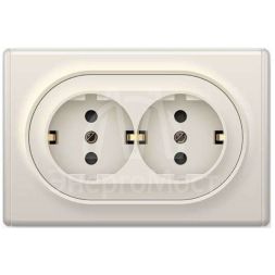 Розетка 2-м СП Florence с заземл. беж. 1E10401301 OneKeyElectro 2172790
