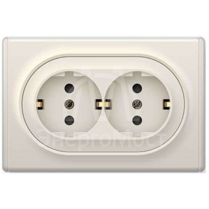 Розетка 2-м СП Florence с заземл. беж. 1E10401301 OneKeyElectro 2172790