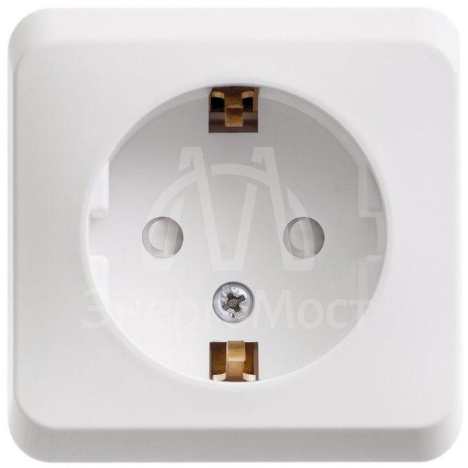 Розетка 1-м ОП Этюд 16А защ. шторки с заземл. бел. SchE PA16-004B