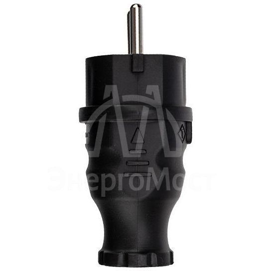 Вилка прямая влагозащ. с/з 16А IP44 каучук Rexant 111-001