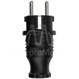 Вилка прямая влагозащ. с/з 16А IP44 каучук Rexant 111-001