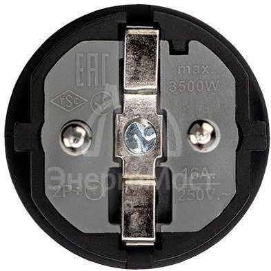 Вилка прямая влагозащ. с/з 16А IP44 каучук Rexant 111-001