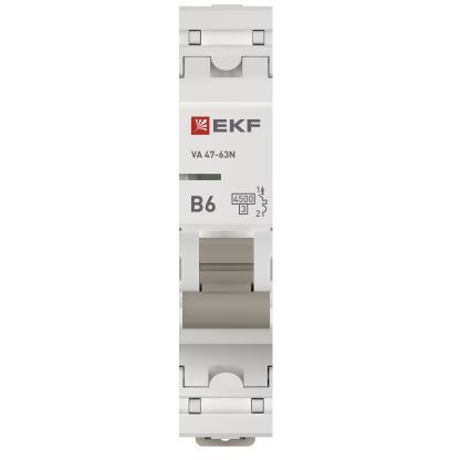 Выключатель автоматический 1п B 6А 4.5кА ВА 47-63N PROxima EKF M634106B