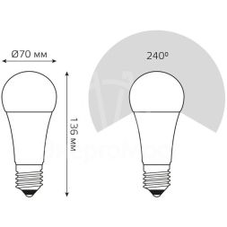 Лампа светодиодная Elementary A67 25Вт E27 4100К Gauss 73225