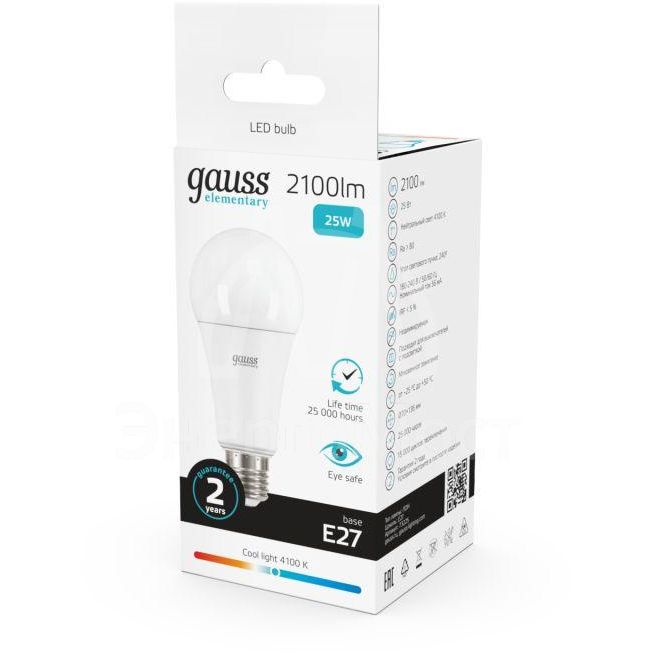 Лампа светодиодная Elementary A67 25Вт E27 4100К Gauss 73225