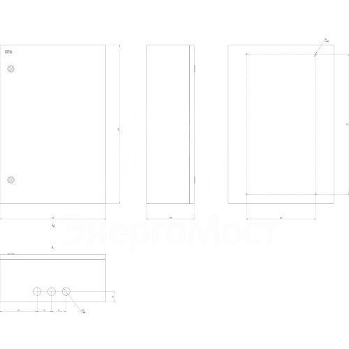 Корпус металлический ЩМПг-07 600х400х175 IP54 SHMPg-07_IP54_SIMPLE ЭРА Б0047696