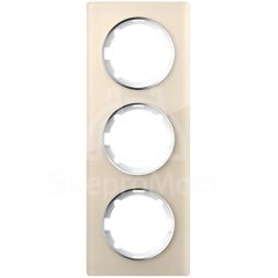 Рамка 3-м Garda вертикал. стеклянная беж. 2E52311301 OneKeyElectro 2234947