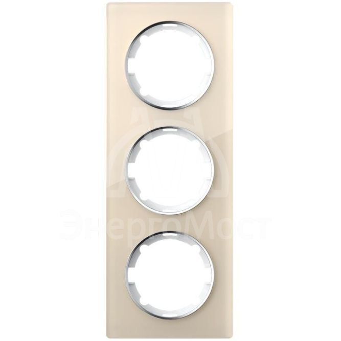 Рамка 3-м Garda вертикал. стеклянная беж. 2E52311301 OneKeyElectro 2234947