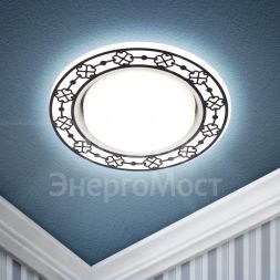 Светильник светодиодный DK LD28 WH/WH GX53 точечный; декор со светодиодной подсветкой бел./бел. ЭРА Б0037391