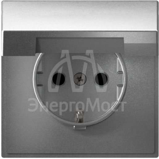 Розетка ArtGallery 16А IP20 с заземл. защ. шторки с крышкой механизм алюм. SE GAL000346
