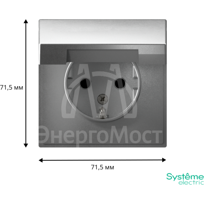 Розетка ArtGallery 16А IP20 с заземл. защ. шторки с крышкой механизм алюм. SE GAL000346