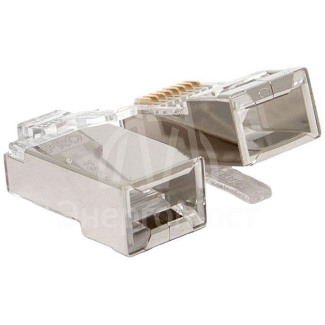 Коннектор RJ45 (8P8C) кат.6 экранир. 30мкд (уп.20шт) TERACOM PRO EKF TRP-PLUG-6FTP-20