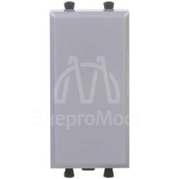 Переключатель модульный 1-кл. 1мод. Avanti &amp;quot;Закаленная сталь&amp;quot; 16А сер. DKC 4404111