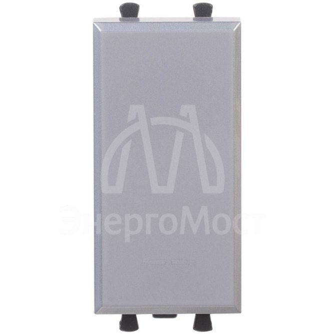 Переключатель модульный 1-кл. 1мод. Avanti &amp;quot;Закаленная сталь&amp;quot; 16А сер. DKC 4404111