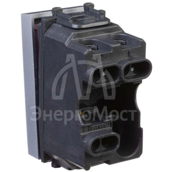 Переключатель модульный 1-кл. 1мод. Avanti &amp;quot;Закаленная сталь&amp;quot; 16А сер. DKC 4404111