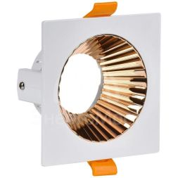 Светильник 4109 встраиваемый поворотный GU10 бел./золото пласт. IEK LT-UVB0-4109-GU10-1-K22