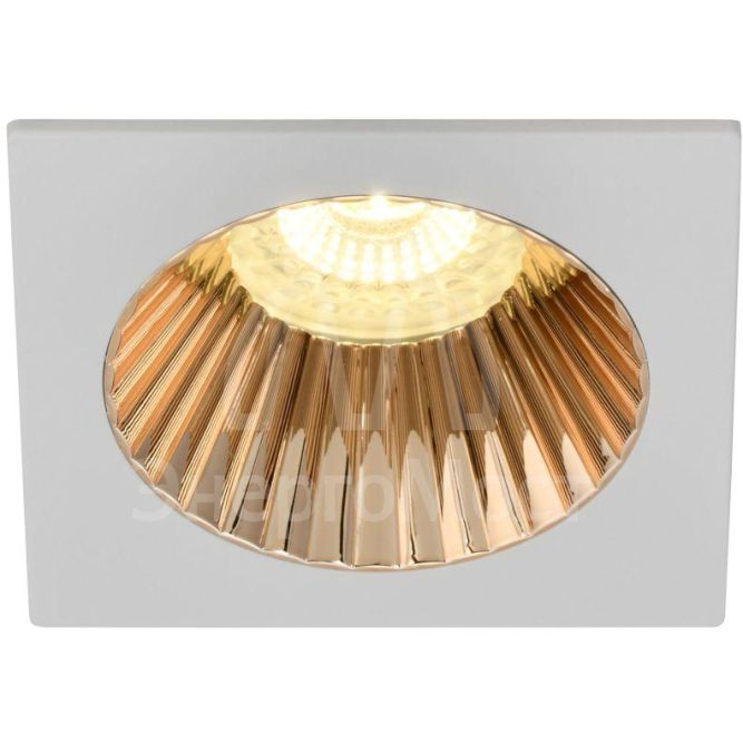 Светильник 4109 встраиваемый поворотный GU10 бел./золото пласт. IEK LT-UVB0-4109-GU10-1-K22