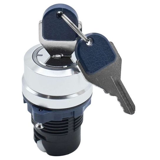 Головка переключателя с ключом на 2 положения с возвратом стандартная ручка алюм. черн. DKC M22S-KM2A