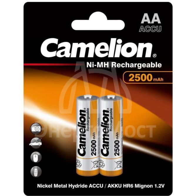 Аккумулятор R6 NI-MN 2500мА.ч BP-2 (блист.2шт) Camelion 6107