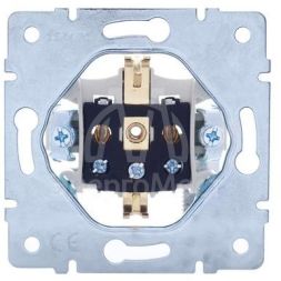 Розетка 1-м СП Vesna с заземл. защ. шторки ПБТ механизм крем. LEZARD 742-0388-124B