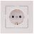 Розетка 1-м СП Vesna с заземл. защ. шторки ПБТ механизм крем. LEZARD 742-0388-124B