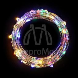 Гирлянда светодиодная &amp;quot;Разноцветные нити&amp;quot; 1.5м 30LED в виде капель мультиколор работает от 3хАА Космос KOCNL-EL114_multy