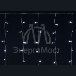 Гирлянда &amp;quot;Бахрома&amp;quot; 4.5х0.7м 200LED бел. IP44 провод прозр. 230В мерцание транзит IEK LGDU321-2-200-L3-T-S-44