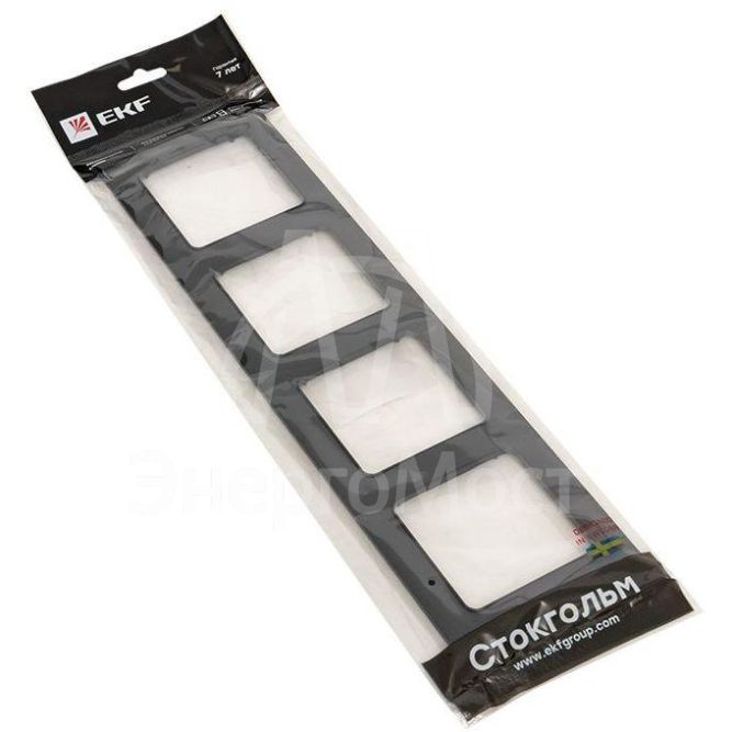 Рамка 4-м Стокгольм черн. PROxima EKF EAM-G-303-30