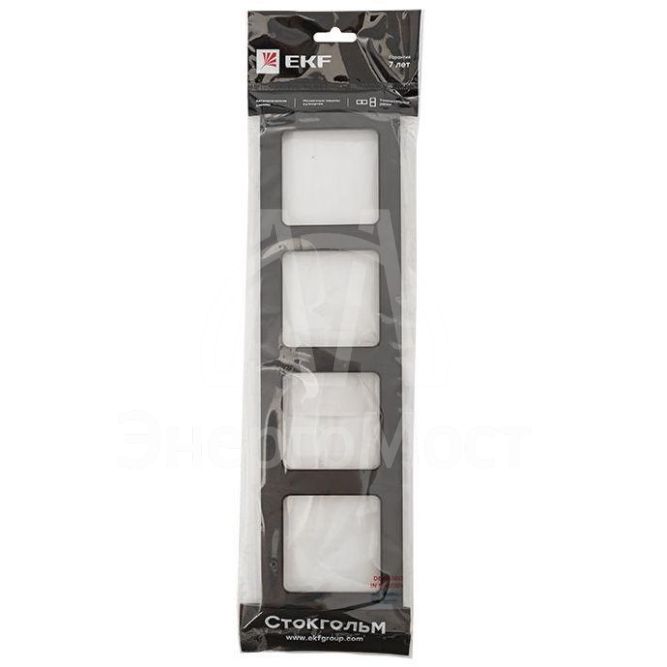 Рамка 4-м Стокгольм черн. PROxima EKF EAM-G-303-30