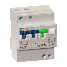 Выключатель автоматический дифференциального тока 2п C 16А 30мА тип A 6кА OptiDin VD63 УХЛ4 КЭАЗ 103453