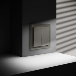 Переключатель проходной 2-кл. СП S70 10А механизм шелк Voltum VLS020304