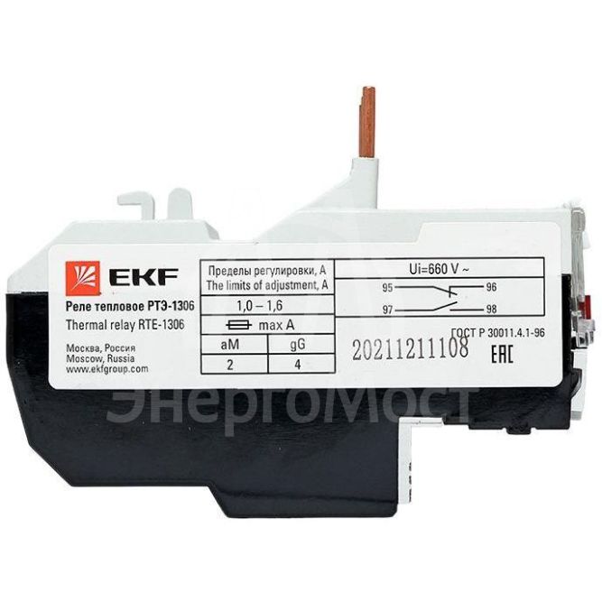 Реле тепл. РТЭ 1306 1-1.6А EKF rel-1306-1-1.6