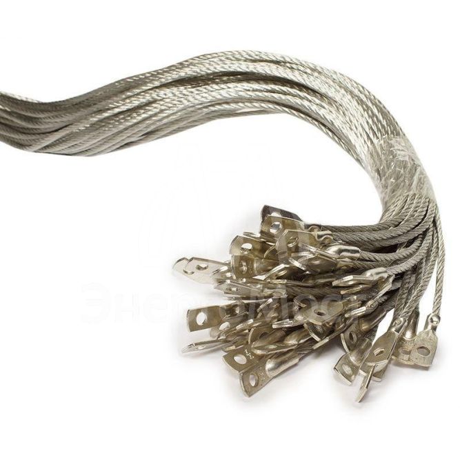 Проводник заземляющий П-750 S=6мм два наконечника ЗЭТАРУС zeta11230