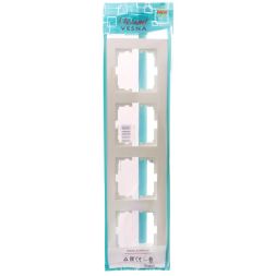 Рамка 4-местн. горизонт. VESNA жемчуж./бел. перламутр LEZARD 742-3000-149