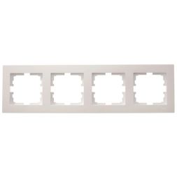 Рамка 4-местн. горизонт. VESNA жемчуж./бел. перламутр LEZARD 742-3000-149