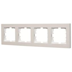 Рамка 4-местн. горизонт. VESNA жемчуж./бел. перламутр LEZARD 742-3000-149
