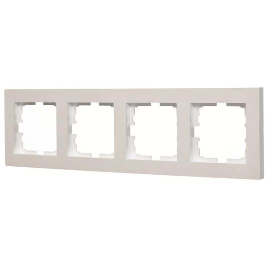 Рамка 4-местн. горизонт. VESNA жемчуж./бел. перламутр LEZARD 742-3000-149