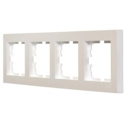 Рамка 4-местн. горизонт. VESNA жемчуж./бел. перламутр LEZARD 742-3000-149