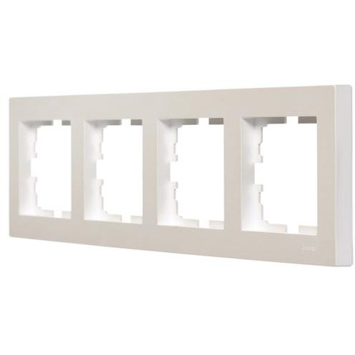 Рамка 4-местн. горизонт. VESNA жемчуж./бел. перламутр LEZARD 742-3000-149