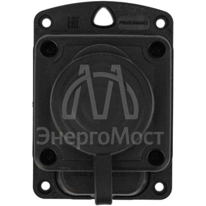 Розетка штепсельная влагозащ. стационарная ОУ 16А IP44 230В 2P+PE каучук PROCONNECT 111-111-4